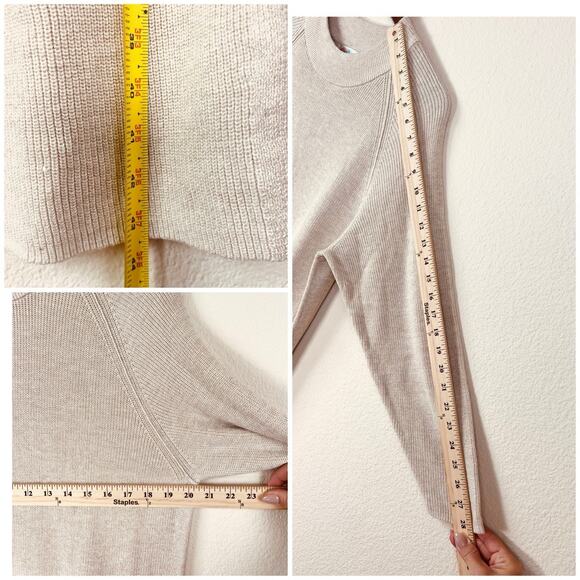 Free People FP Beach S Sweater Midi Dress Beige Knit Long Sleeve - Picture 5 of 8